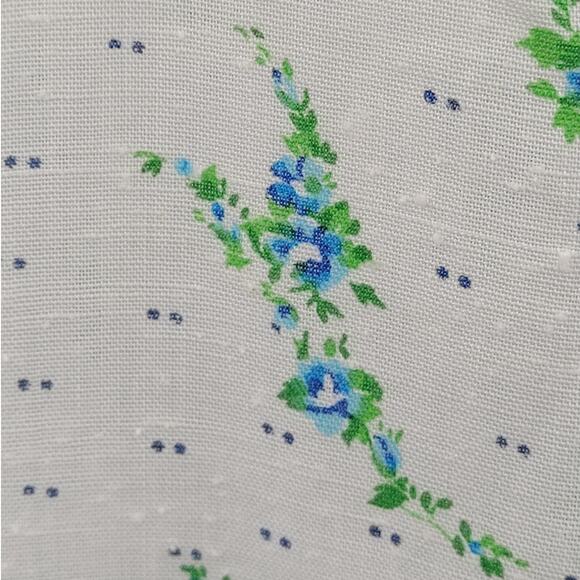 Vintage Handmade Swiss Dot Blue‎ Floral Sleeveless Cottagecore Shift Dress - Picture 8 of 12